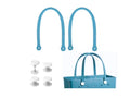 Replacement Straps for Large Rubber Beach Bag, Replacement Handles with 4 Snaps for Rubber Beach Bag, EVA Bag Strap Replacement, Beach Bag Repair Kit - color: Lake blue