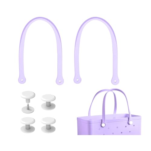 Replacement Straps for Large Rubber Beach Bag, Replacement Handles with 4 Snaps for Rubber Beach Bag, EVA Bag Strap Replacement, Beach Bag Repair Kit - color: Purple