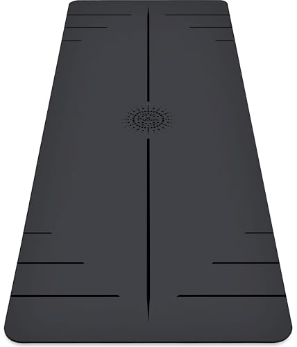 Plyopic Ultra Grip Pro Yoga Mat – Extreme Non-Slip Grip for Dry & Sweaty Practice, Alignment Lines, Cushioned Support, Extra Wide 72 x 26 in, for Yoga, Pilates & Hot Yoga - color: PoseMap Alignment - Signature Black