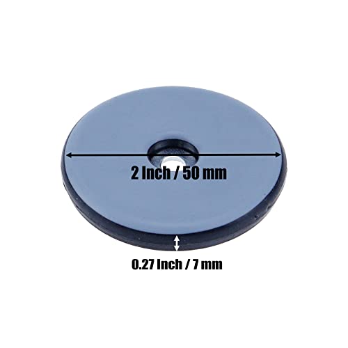 Teflon Furniture Sliders with Screws, Round, 2In-8Pcs | Secure Fit, Stainless Washers, Hardwood Floor Protection & Easy Moving, for Chair Table Sofa - style: Round