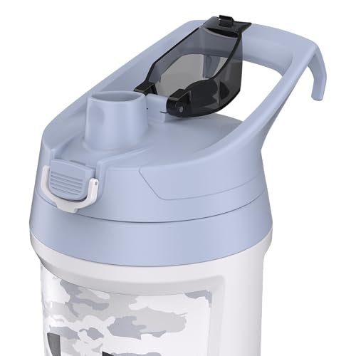 Under Armour 32 oz Insulated Water Bottles - Sports Water Jug with Fence Hook, Leak Resistant for Baseball, Football & More, 32 oz Insulated, White Woodland - color: White Woodland, size: 32 Ounces