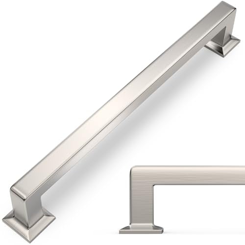 10 Pack 7-1/2 inch Brushed Satin Nickel Kitchen Cabinet Handles Cabinet Pulls Sliver Drawer Pulls Kitchen Cabinet Hardware Drawer Pulls Dresser Handles - color: Brushed Satin Nickel, size: 7-1/2" Hole Center（192mm）
