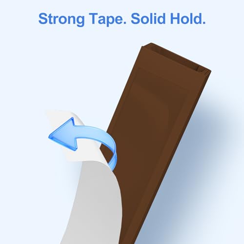 Yecaye Cord Hider, 113in Medium Cord Covers for Wires on Wall, Cord Organizer for 2-3 Wires, Easy Install Cable Management Kit, TV Cable Hider for Home Office, W0.95in H0.55in, Brown - color: Brown, size: 113in L x 0.95in W x 0.55in H