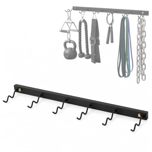 Cable Attachment Storage Rack, LAT Pulldown Bar Holder, Home Gym Organizer for Cable Handles and Attachments - color: 36in-horizontal-1pis
