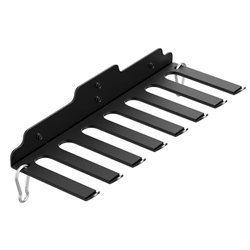 XZHXFX Barbell Wall Holder,Single Barbell wall Mount Hanger,Garage Gym Bar Wall Rack,Vertical Olympic Hanger wall Mount Rack,Space Saving Gym Accessory,Holds Under 33mm Bar Size(Black) - color: Black 8 hooks