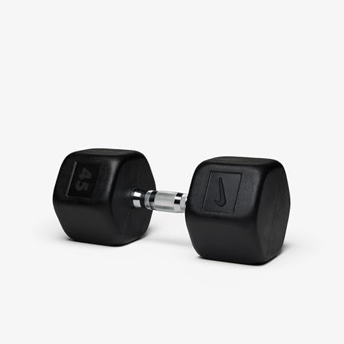Nike Rubber Hex Dumbbell Pair - color: Black / Black, size: 45 lb