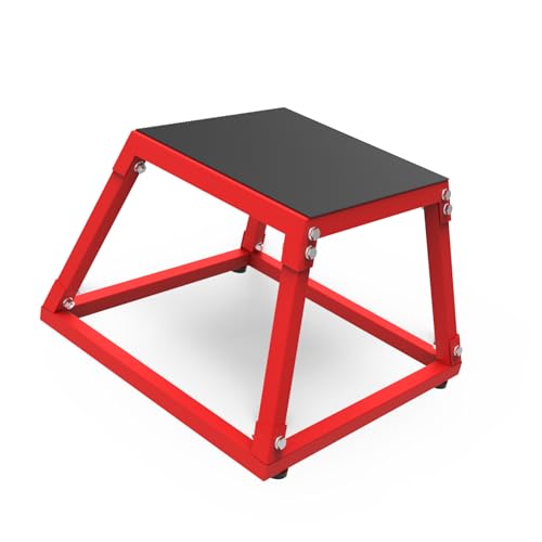 Hetoy Metal Plyo Jump Box for Home Gym, Steel Plyometric Training Box with Anti-Slip Top, Exercise Step Platform for Jump & Strength Training - size: 12 inch