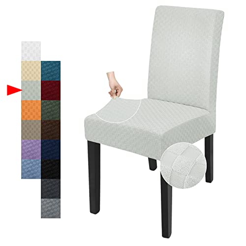 YEMYHOM 2 Packs Latest Checkered Dining Chair Slipcover Parsons Chair Furniture Protector Stretch Chair Covers for Dining Room, Restaurant, Kitchen, Party (Ivory) - color: Ivory, size: 2 Packs - Dining Chair