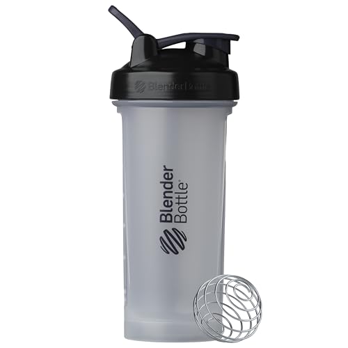 BlenderBottle Classic V2 Shaker Bottle Perfect for Protein Shakes and Pre Workout, 28-oz, Black - color: Clear, size: 28 Ounces