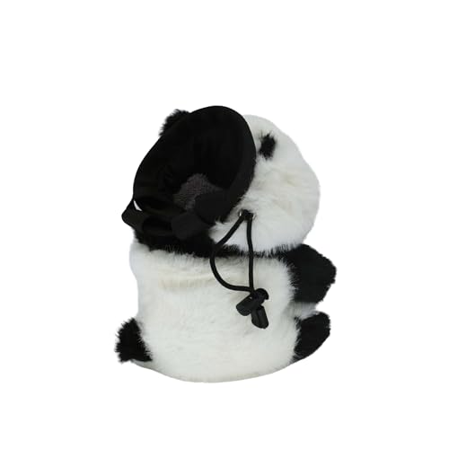 Rock Climbing Chalk Bag – Cute Plush Chalk Bag for Bouldering, Gym, Indoor & Outdoor Climbing – Drawstring Closure, Adjustable Waist Belt – Fun Character Design for Climbers - color: Black Panda