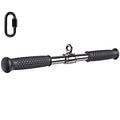 SELEWARE Rotating Straight Bar, Tricep Rope, Double D Row Handle, Rotating V Handle, Cable Machine Attachment with Non-Slip Soft Rubber Grip, Universal Attachment for Cable Machines - color: 18" Silver Rotating Straight Bar W/ Flat Rubber Handle