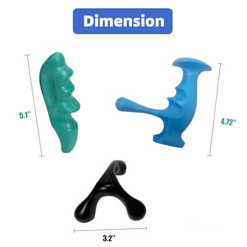 Manual Trigger Point Massage Tool & Thumb Saver, Include Thumb Shaped Massager & 3-Legged Massage Knobs, Handheld Self-Massage Tool for Full Body Deep Tissue, Muscle Pain, Knots & Stress Relief