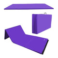 BalanceFrom 6x4 Feet 4-Panel Folding Gymnastics Mat – 2-Inch Thick Pad with Vinyl Surface and Carrying Handles for Tumbling, Yoga, Pilates, Home Workouts, and Martial Arts - color: Purple