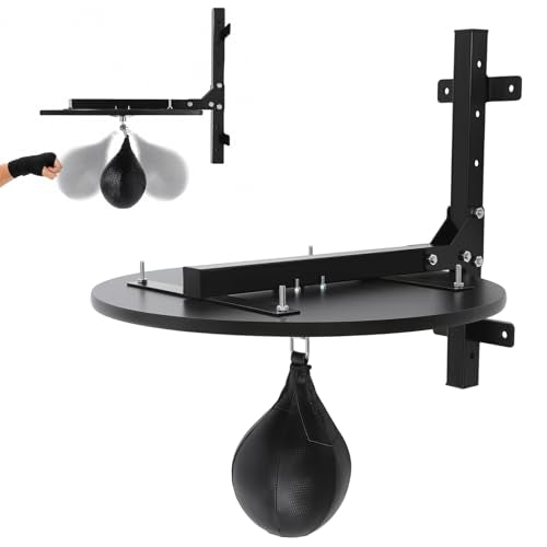 Speed Bag Platform, Speed Bag Platform Kit, Height Adjustable, 360° Rotatable, Wall-Mounted, Heavy Duty Boxing Training Equipment with Punching Ball for Boxing Enthusiast, Adult - color: Black