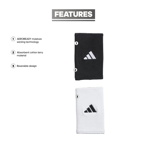 Adidas Unisex-Adult Interval Reversible Wristband – Athletic Sweatband for Men and Women - color: Black/White/2.0/Large