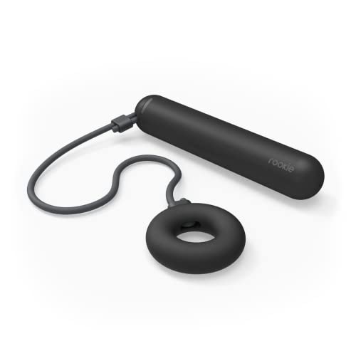 Tangram Smart Rope Rookie Donut - Cordless Fitness Jump Rope, App-Connected, Adjustable Length, Replaceable Battery, Track Jumps and Calories, Portable Workout Rope for Home and Gym - color: Black