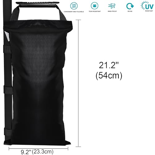 SANWAY 120 LBS (Unfilled) Sand Bags for Canopy Weights, Windproof-Portable and Durable to Secure Tents, Canopies, and Umbrellas-Black - color: Black