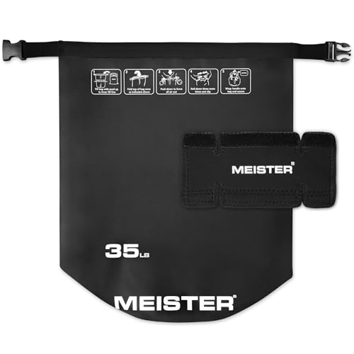 Meister BEAST Portable Sand Kettlebell - Soft Sandbag Weight - 35lb / 15.9kg - Black | Soft-sided kettlebell w/ oversized neoprene handle for swings, squats, presses, pulls and more. Ideal for home and travel