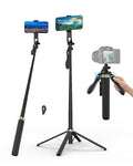 71" Phone Stand Selfie Stick,Cell Phone Tripod with Wireless Remote, iPhone Quadpod Stand,Selfie Stick Tripod for iPhone Compatible with All Cell Phones,Camera - size: 71" Selfie Stick with Wireless Remote