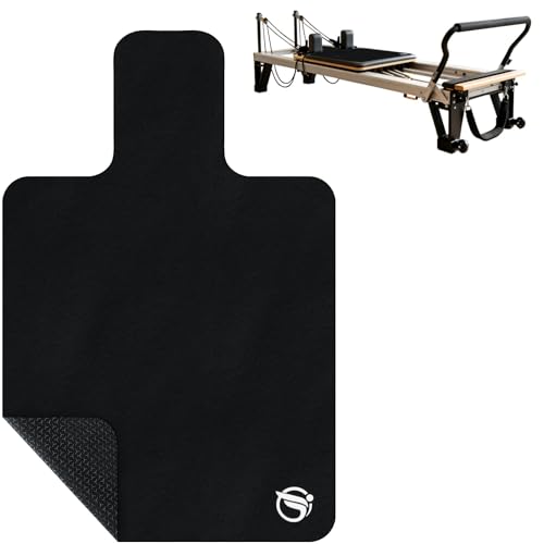 Non-Slip Pilates Reformer Mat, 1.2 mm Thick, 39 x 24 inch | Foldable Lightweight Pilates Reformer Machine Exerxise Mat Towel Cover for Gym Fitness - color: Black
