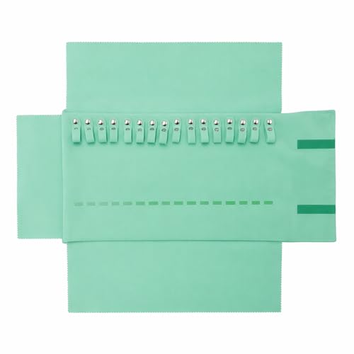 UnionPlus Velvet Travel Jewelry Case Roll Bag Organizer for Necklace, Ice Green - color: Ice Green, size: Medium