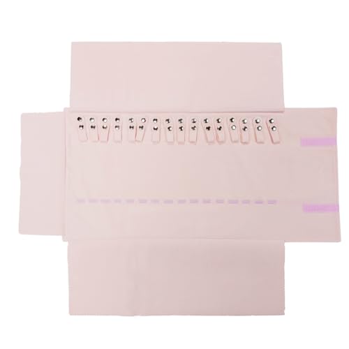 UnionPlus Velvet Travel Jewelry Roll Bag Organizer for Necklaces Only, Pink - color: Pink, size: Medium
