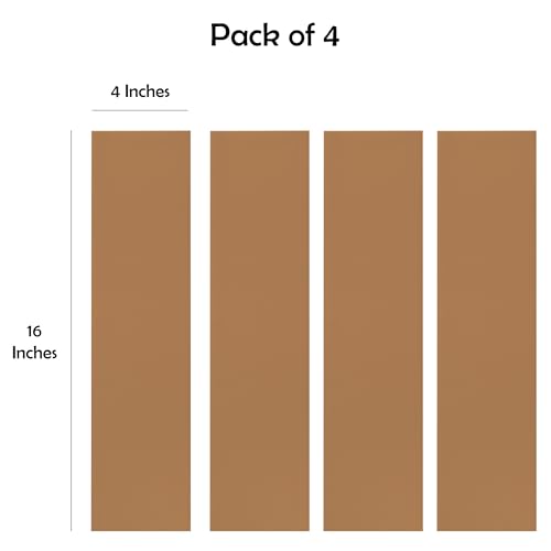 Rubber Bond Push Plates (4 Pack) 4" x 16" - Effortless Peel & Stick - Prevents Dents & Scratches - Self-Adhesive & Universal Fit (Brown) - color: Brown, size: Push Plate - 4 Pack - 4"x16"