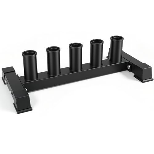 Barbell Storage Rack, 5-Post Weight Bar Holder for 2'' Olympic Bars, Durable Barbell Stand, Space-Saving Floor Stand 500 lb Capacity