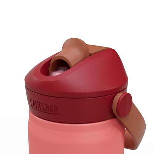 CamelBak Thrive Flip Straw Kids Insulated Stainless Steel Water Bottle with Bite Valve, Spill Resistant Easy Sip Design for School and Play, 12oz, Demi Blush - color: Demi Blush