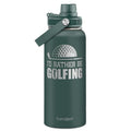 SANDJEST Golf Insulated Stainless Steel Water Bottle 32oz, I Would Rather Be Golfing, Vacuum Chug Lid Travel Tumbler for Men Friends Dad Brothers Golfers Coaches, Birthday Christmas - color: Golf