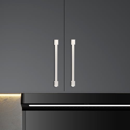 10 Pack 15 inch Brushed Satin Nickel Kitchen Cabinet Handles Cabinet Pulls Sliver Drawer Pulls Kitchen Cabinet Hardware Handles Dresser Handles - color: Brushed Satin Nickel, size: 15" Hole Center（381mm）