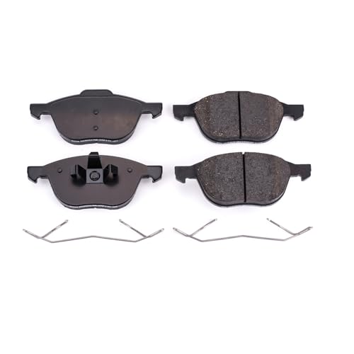 PowerStop Front Brake Pads for Ford C-Max 2013-18 |EcoSport 2018-22 |Escape 2013-19 |Focus 2004-07 |Focus 2012-18 |3 2004-13 - Z17 Ceramic Brake Pads with Installation Hardware, 17-1044 - style: 17-1044