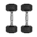 Ritfit 5-650 LBS PVC Encased Hex Dumbbell Sets with Optional Rack for Home Gym, Hand weight with Chrome Handle for Strength Training,Workouts - style: 2X10LBS