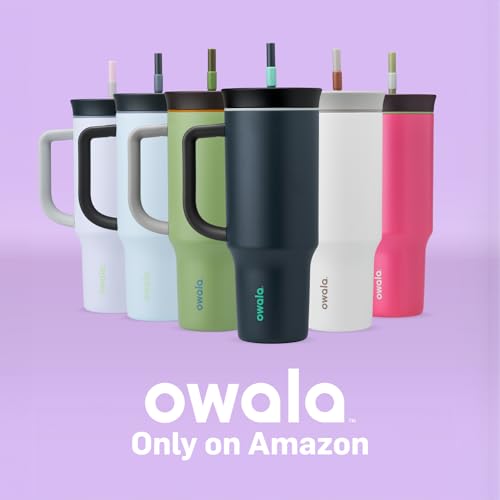 Owala Tumbler Stainless Steel Water Bottle 40 oz Foggy Tide | 2-in-1 Sip-or-Swig Lid | Splash-Resistant Lid | Reusable Straw | Cup Holder Friendly | Right & Left Hand Friendly - color: Foggy Tide, size: 40 Ounces (Pack of 1)