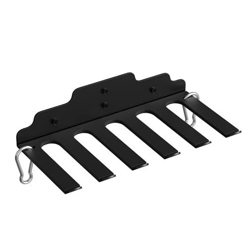XZHXFX Barbell Wall Holder,Single Barbell wall Mount Hanger,Garage Gym Bar Wall Rack,Vertical Olympic Hanger wall Mount Rack,Space Saving Gym Accessory,Holds Under 33mm Bar Size(Black) - color: Black 6 hooks