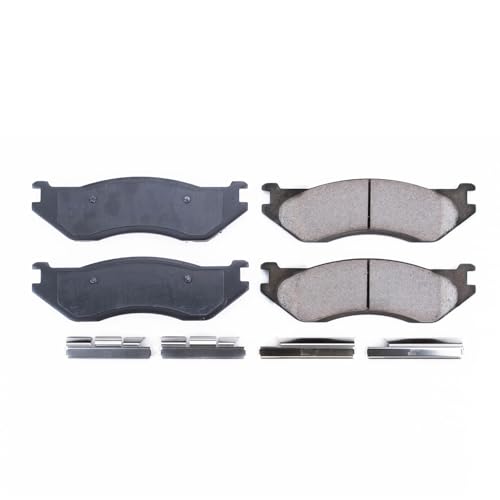 PowerStop Front Brake Pads for Dodge B1500 1998 |Durango 2003 |Ram 1500 2000-01 |Ram 1500 2003-05 |Ram 1500 Van 1999-03 - Z17 Ceramic Brake Pads with Installation Hardware, 17-966 - style: 17-966