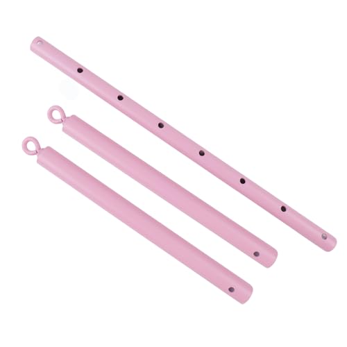 Spreader Bar Heavy Duty Stainless Steel Expandable Silver Bar Home Gym with 4pcs Furry Purple Adjustable Straps,Sports Aid Training Fitness Gear Pilates Aid Kit - style: Pink+Pink Kit
