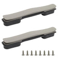 2Pcs Titanium Silver Plastic Luggage Straps with Screws, Luggage Handle Replacement, Grip Carry Strap for Repair - color: Titanium Silver