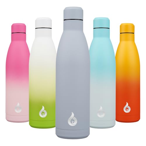 BJPKPK 25oz Insulated Stainless Steel Water Bottles Reusable Metal Travel Sports Water Bottle Keep Cold and Hot,Mist Grey - color: Mist Grey, size: 25 Ounces