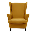 NILUOH Wingback Chair Cover 2-Piece Soft Stretch Wing Chair Slipcover Solid Color Armchair Sofa Couch Cover Furniture Protector with Elastic Bottom for Living Room Bedroom (Ginger) - color: Ginger