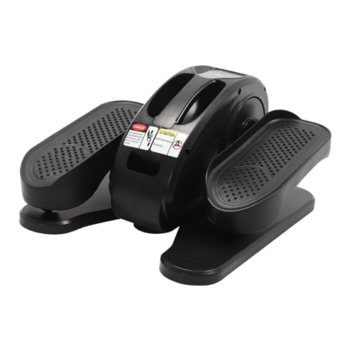 Under Desk Elliptical Machine, Mini Electric Ellipse Leg Exerciser with Remote Control, Portable Seated Foot Pedal Exerciser for Home Office, 5 Adjustable Speeds, Black