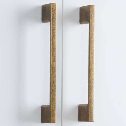 10 Pack 3 Inch(76mm) Cabinet Pulls Antique Brass Kitchen Cabinet Handles Zinc Alloy Drawer Pulls Solid Cabinet Hardware - color: Antique Brass, size: 3'' Hole Center(76mm)