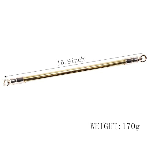 Spreader Bar Stainless Steel Vintage Black Bar with 2pcs Adjustable Straps,Sports Aid Training Fitness Gear Pilates Aid Kit, Home Restore Pilates Indoor Yoga Set - style: Fixed Gold+Black Crocodile Kit