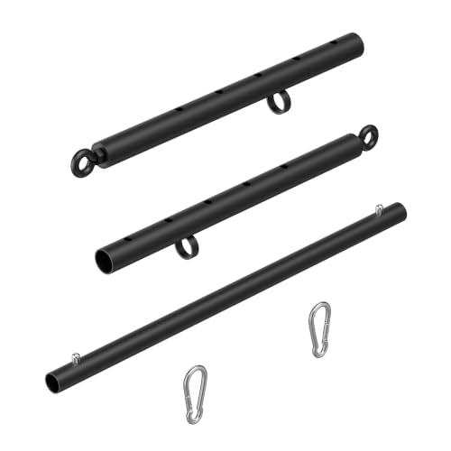 Spreader Bar Heavy Duty Stainless Steel Expandable Silver Bar Home Gym with 4pcs Furry Purple Adjustable Straps,Sports Aid Training Fitness Gear Pilates Aid Kit - style: Black+Wine Kit
