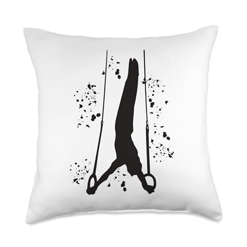 Gymnast Still Rings Boys Kids Artistic Gymnastics Throw Pillow - size: 18x18