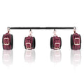 Spreader Bar Heavy Duty Stainless Steel Adjustable Bar with 4 pcs PU Cushioned Straps for Yoga, Pilates, Fitness Training, Home Gym Equipment and more. - color: Wine Red