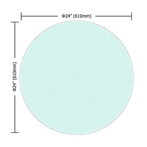 24" Round 3/8" Inch Thick Tempered Glass Table Top - Beveled Edge Clear - size: 24 INCH, style: 3/8"thick - Beveled