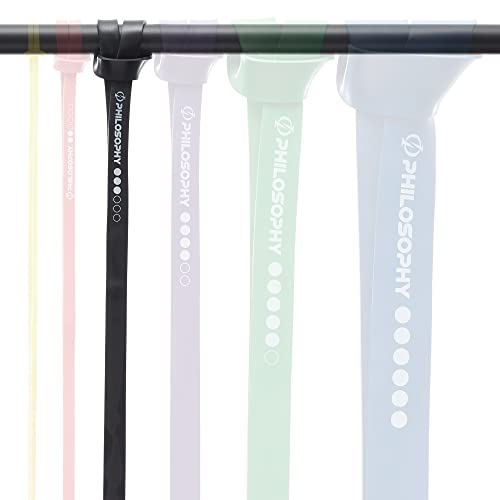 Philosophy Gym Pull Up Assist Band - Resistance Power Loop Exercise Band - style: 3/4" (50-75 lbs) - Black