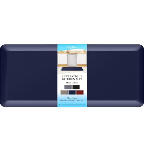 StepRite 4/5 Inch Thick Kitchen Mat Anti Fatigue Mat Kitchen Rugs Kitchen Decor Non-Slip, Stain & Water Resistant, Kitchen Mats Desk Mat for Kitchen, Office, Workshop, Blue, 17'' x 39'' - color: Blue, size: 39"L x 17"W x 0.8"Th