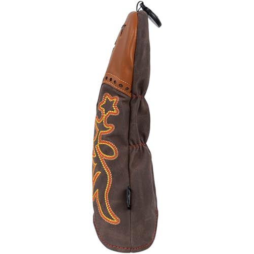 Craftsman Golf Cowboy Western Retro Brown Durable Golf Headcover Head Cover fits up to 460cc Driver for Fairway Wood Hybrids Rescue Putter Protector - style: 3pcs golf club head covers